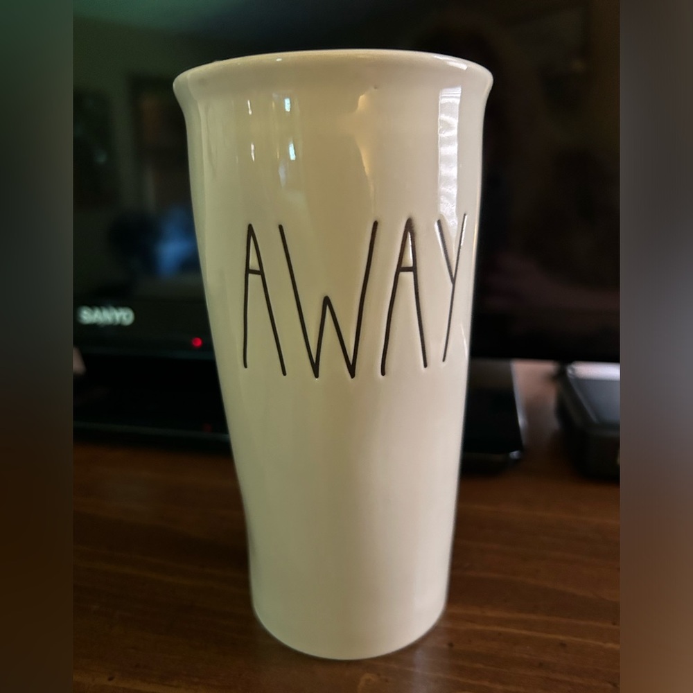 Rae Dunn “AWAY” Mug by Magenta Tall Ceramic Coffee Travel Mug Tumbler w/lid